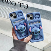 Cute 3D Stitch Grip Tok Silicone Case – Soft Cartoon Shockproof Cover for iPhone